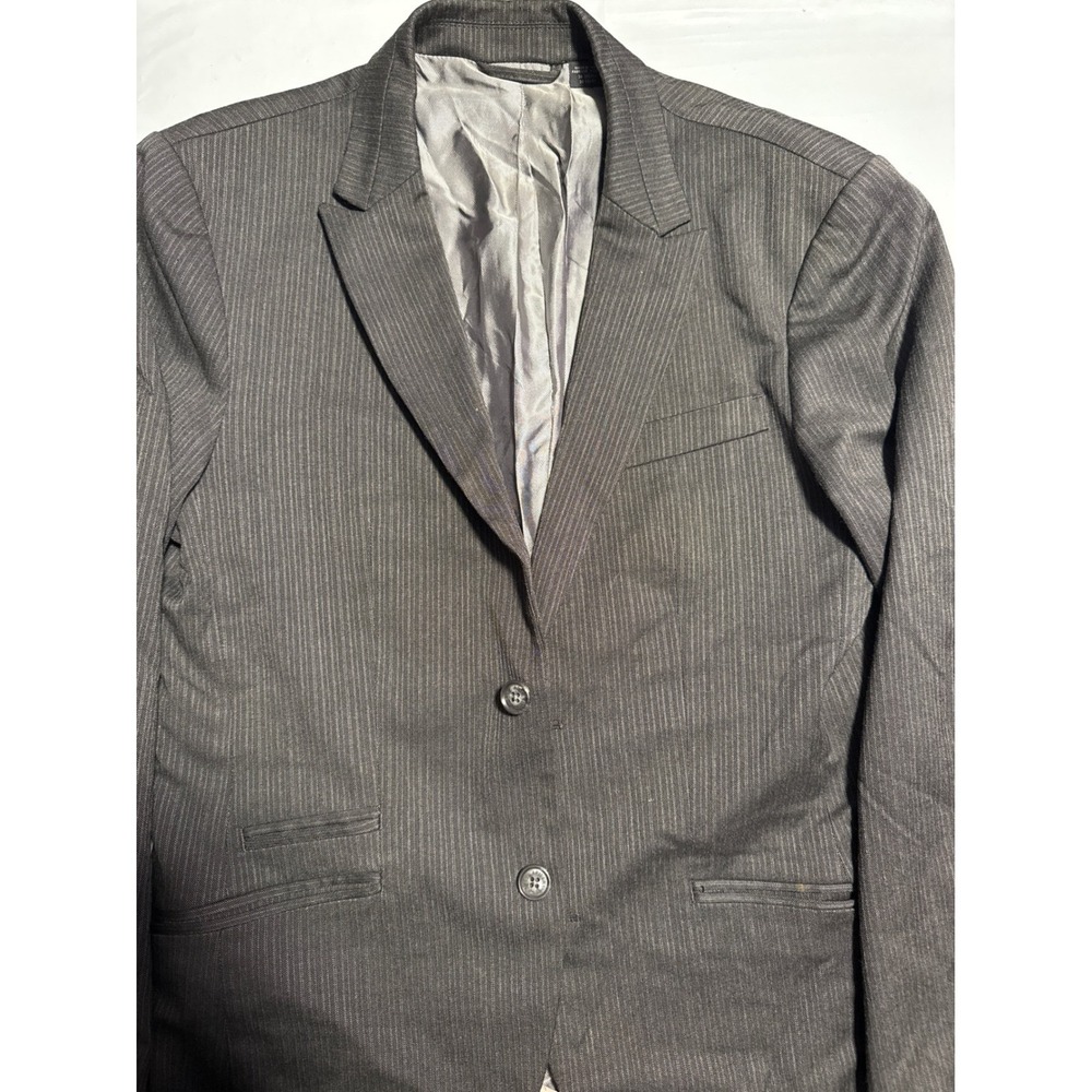 Armani Exchange Blazer Men 38 Short Grey Good Pinstripe 2-Button Suit Jacket